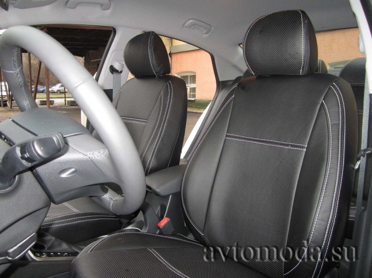 Фото установленных чехлов на Hyundai Solaris 2